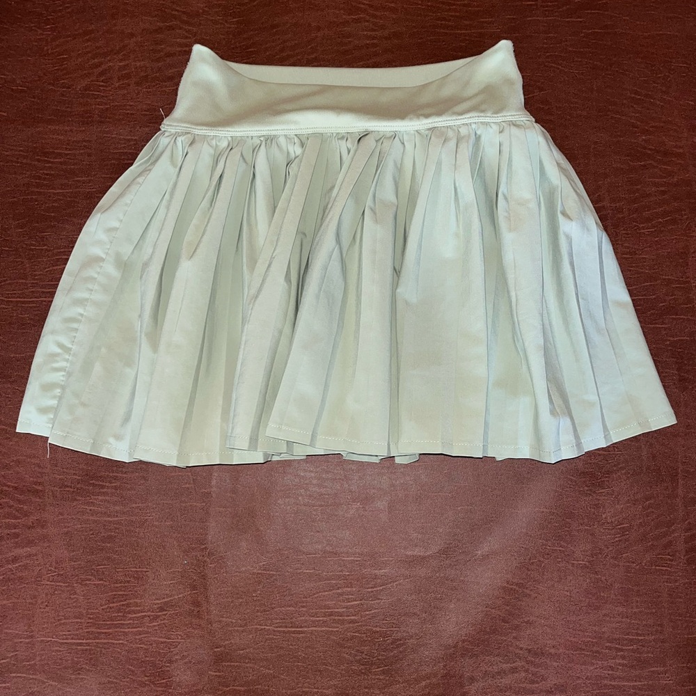 Chic Pastel Green A-Line Pleated Skirt